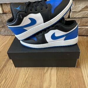 Air Jordan Low Black and Blue Sneakers